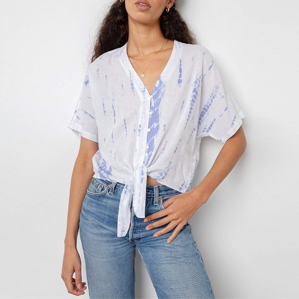 Rails Thea Cloud Tie Dye Top Sz Small Linen Blend
